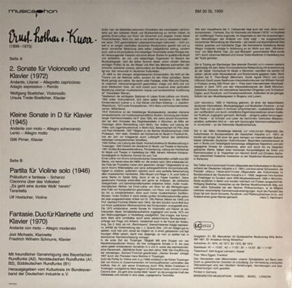 Musicaphon BM 30 SL 1950 - Ernst-Lothar von Knorr, Ulf Hoelscher - Image 2