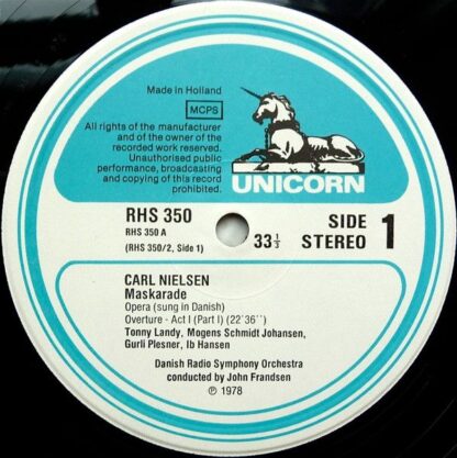 Unicorn Records (3) RHS 350/2 - Carl Nielsen, Danmarks Radios Sy - Image 2