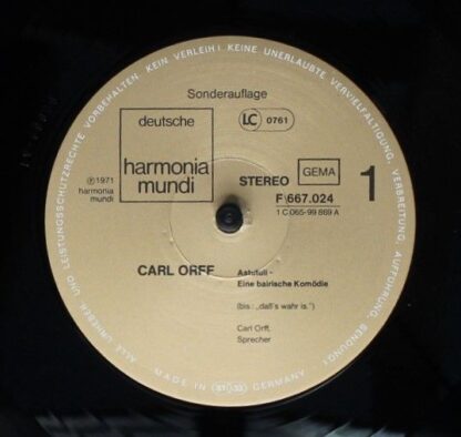 WERGO WER 3007 - Carl Orff - Bairisches Welttheater: Die Bernaue - Image 5