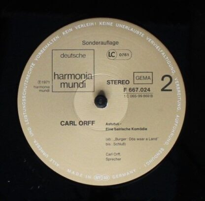WERGO WER 3007 - Carl Orff - Bairisches Welttheater: Die Bernaue - Image 6