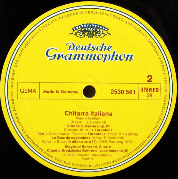 Deutsche Grammophon 2530 561 - Siegfried Behrend - Chitarra Ital - Image 4