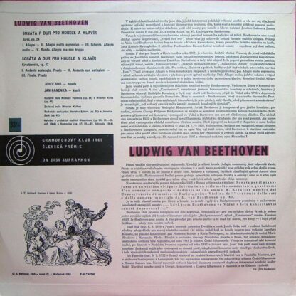 Supraphon DV 6156 - Ludwig Van Beethoven - Sonáta Pro Klavír A H - Image 2