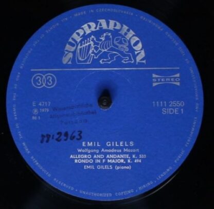 Supraphon 1111 2550 - Emil Gilels, Wolfgang Amadeus Mozart, Joha - Image 3