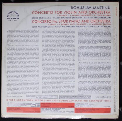 Supraphon SUA ST 50031 - Bohuslav Martinů - Concerto For Violin - Image 2