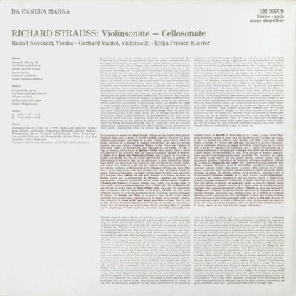Da Camera Magna SM 93709 - Richard Strauss, Gerhard Mantel, Rudo - Image 2
