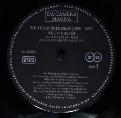 Da Camera Magna SM 90003 - Wilhelm Petersen - Lieder / Themen Un - Image 3