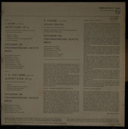 Philips 802 863 LY - Louis Spohr, Carl Maria von Weber, Richard - Image 2