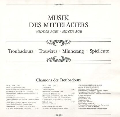 Telefunken 6.35412 EX - Studio Der Frühen Musik, Thomas Binkley, - Image 2