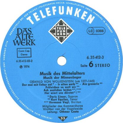 Telefunken 6.35412 EX - Studio Der Frühen Musik, Thomas Binkley, - Image 9