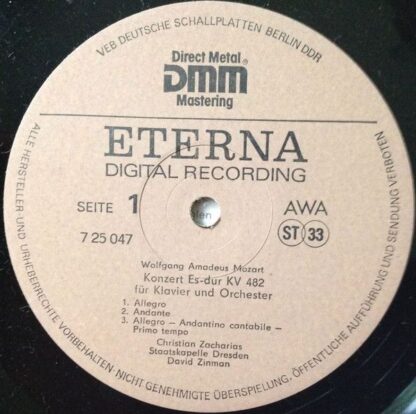 Eterna 725 047 - Wolfgang Amadeus Mozart, Christian Zacharias, S - Image 3