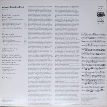 Eterna 7 27 827 - Johann Sebastian Bach, Siegfried Lorenz, Neues - Image 2