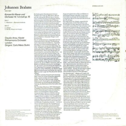 Eterna 8 25 514 - Johannes Brahms, Claudio Arrau, Philharmonia O - Image 2