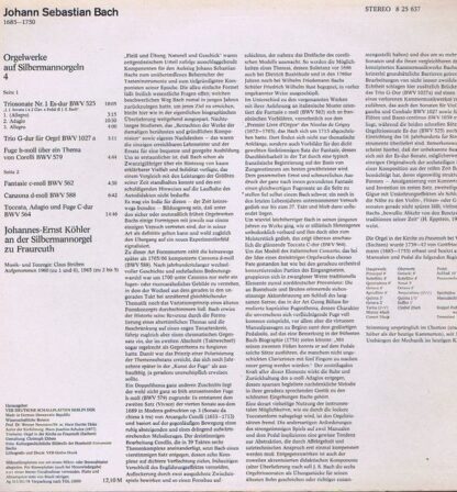 Eterna 8 25 637 - Johann Sebastian Bach, Johannes-Ernst Köhler - - Image 2