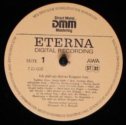 Eterna 7 25 002 - Thomanerchor, Hans-Joachim Rotzsch - Ich Steh - Image 3