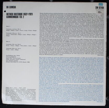 Da Camera SM 92104 - Dieterich Buxtehude, Jörg-Wolfgang Jahn, Jü - Image 2