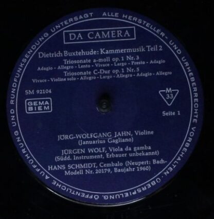 Da Camera SM 92104 - Dieterich Buxtehude, Jörg-Wolfgang Jahn, Jü - Image 3