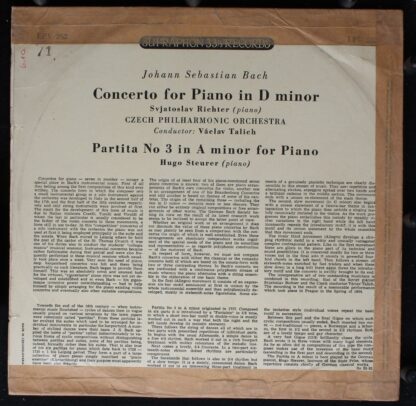 Supraphon LPV 262 - Johann Sebastian Bach, Sviatoslav Richter, T - Image 2