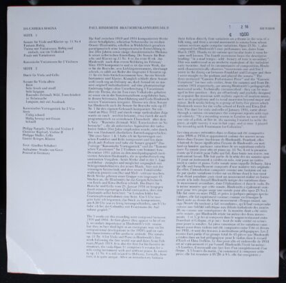 Da Camera Magna SM93808 - Paul Hindemith - Paul Hindemith Bratsc - Image 2
