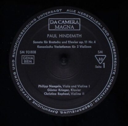 Da Camera Magna SM93808 - Paul Hindemith - Paul Hindemith Bratsc - Image 3