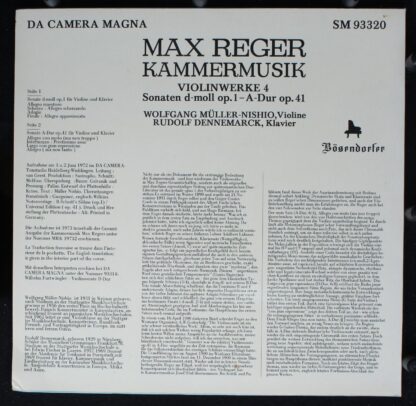 Da Camera Magna SM 93320 - Max Reger, Wolfgang Müller-Nishio, Ru - Image 2