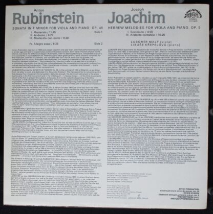 Supraphon 1111 2475 - Anton Rubinstein, Joseph Joachim, Lubomír - Image 2