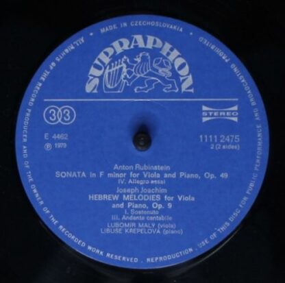 Supraphon 1111 2475 - Anton Rubinstein, Joseph Joachim, Lubomír - Image 4