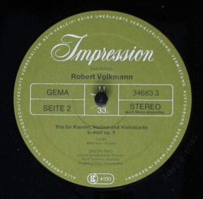 Impression 34683 3 - Odeon Trio, Louis Spohr, Robert Volkmann - - Image 4