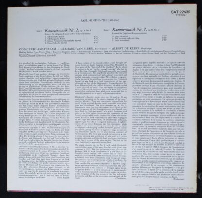 Telefunken SAT 22 539 - Paul Hindemith, Concerto Amsterdam - Kam - Image 2