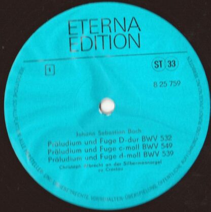Eterna 8 25 759 - Johann Sebastian Bach, Christoph Albrecht - Or - Image 3
