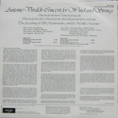 Argo ZRG 840 - Antonio Vivaldi, The Academy Of St. Martin-in-the - Image 2
