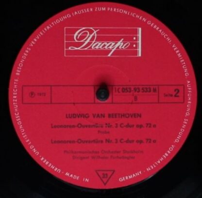 Dacapo 1 C 053-93 533 - Wilhelm Furtwängler, Ludwig van Beethove - Image 4