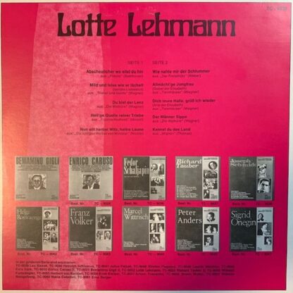 Top Classic TC 9052 - Lotte Lehmann - Singt Aus Opern - Image 2