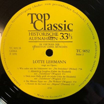 Top Classic TC 9052 - Lotte Lehmann - Singt Aus Opern - Image 3