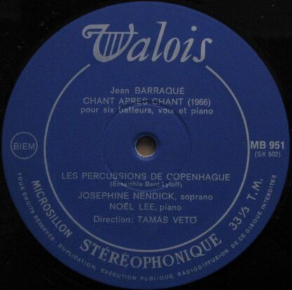 Valois MB 951 - Jean Barraqué, Josephine Nendick, Noël Lee, Cope - Image 6