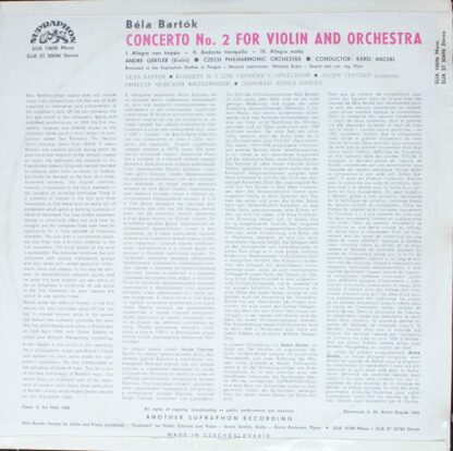 Supraphon SUA 10696 - Béla Bartók, André Gertler, The Czech Phil - Image 2