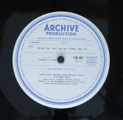 Archiv Produktion 198 407 - Johann Sebastian Bach, Agnes Giebel, - Image 6
