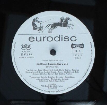 Eurodisc 80 613 XK - Johann Sebastian Bach, Thomanerchor, Dresdn - Image 12