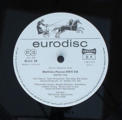 Eurodisc 80 613 XK - Johann Sebastian Bach, Thomanerchor, Dresdn - Image 11