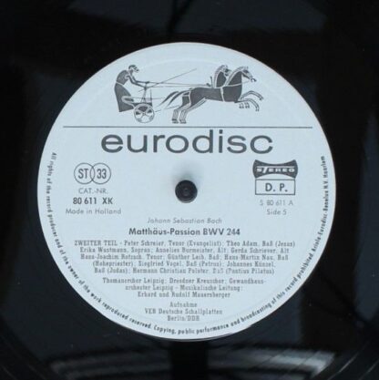 Eurodisc 80 613 XK - Johann Sebastian Bach, Thomanerchor, Dresdn - Image 9