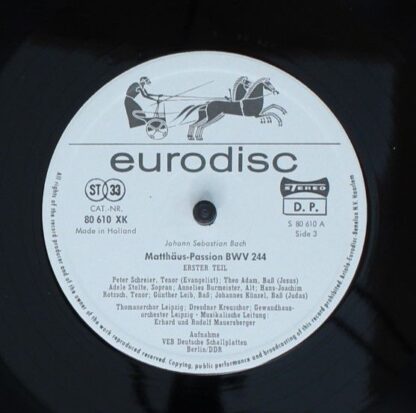 Eurodisc 80 613 XK - Johann Sebastian Bach, Thomanerchor, Dresdn - Image 7
