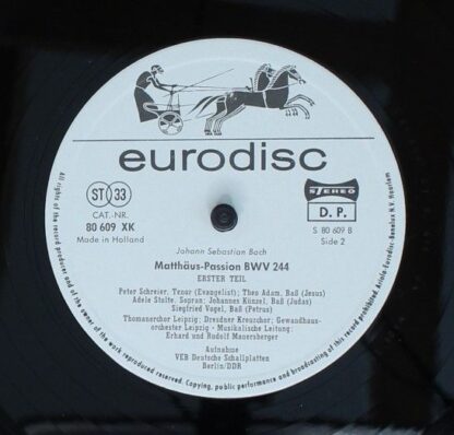 Eurodisc 80 613 XK - Johann Sebastian Bach, Thomanerchor, Dresdn - Image 6