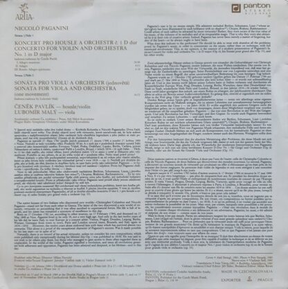 Panton 8110 0464 - Niccolò Paganini, Čeněk Pavlík, Lubomír Malý, - Image 2