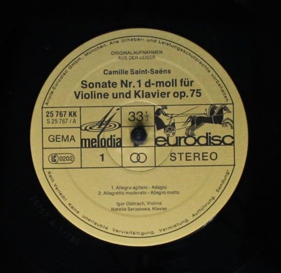 Eurodisc 25 767 KK - Igor Oistrach, Natalia Zertsalova, Camille - Image 3