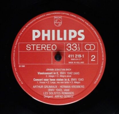 Philips 411219-1 - Johann Sebastian Bach - Vioolconcerten BWV104 - Image 4