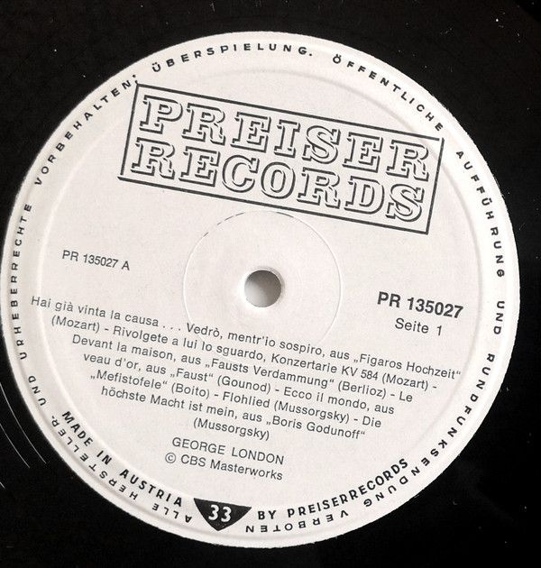Preiser Records PR 135 027 - George London (2) - George London - Image 3