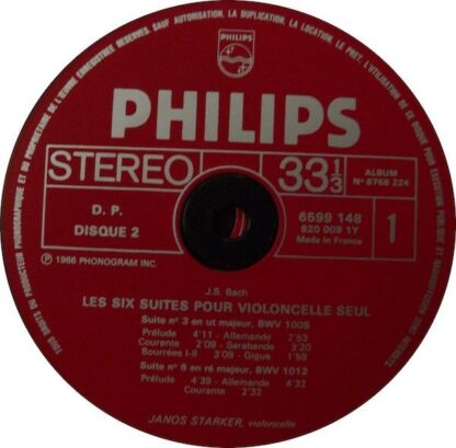Philips 6768 224 - Johann Sebastian Bach, Janos Starker - Intégr - Image 5
