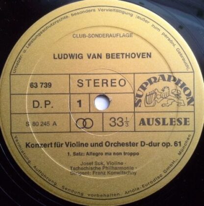 Supraphon 63 739 - Ludwig van Beethoven, Josef Suk, The Czech Ph - Image 4