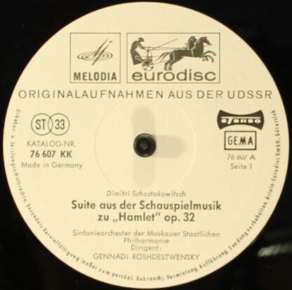 Eurodisc 76 607 KK - Dmitri Shostakovich - Hamlet / Konzert Für - Image 3