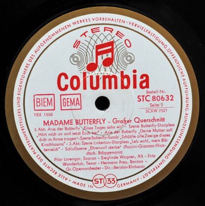 Columbia STC 80632 - Giacomo Puccini, Pilar Lorengar, Sieglinde - Image 4