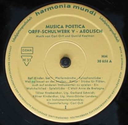 Harmonia Mundi HM 30 654 - Carl Orff,Gunild Keetman - Musica Poe - Image 4